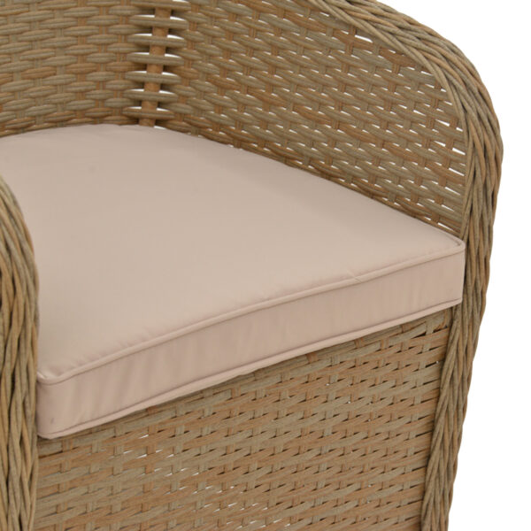 Πολυθρόνα κήπου Hadrian pakoworld rattan καφέ- textilene μπεζ 57x70x85εκ - Image 7