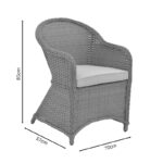 Πολυθρόνα κήπου Hadrian pakoworld rattan καφέ- textilene μπεζ 57x70x85εκ - Image 8