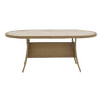 Τραπέζι Keir pakoworld rattan-αλουμίνιο καφέ 180x90x72εκ - Image 2