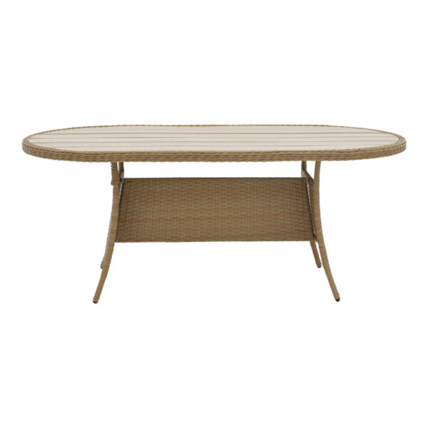 Τραπέζι Keir pakoworld rattan-αλουμίνιο καφέ 180x90x72εκ - Image 2