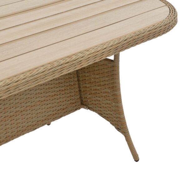 Τραπέζι Keir pakoworld rattan-αλουμίνιο καφέ 180x90x72εκ - Image 4