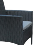 Σαλόνι κήπου Calmness pakoworld σετ 4τμχ rattan μαύρο-ύφασμα γκρι - Image 7