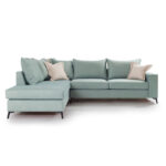 Γωνιακός καναπές δεξιά γωνία Romantic pakoworld ύφασμα Ciel-Cream 290x235x95εκ - Image 9