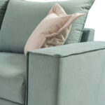 Γωνιακός καναπές δεξιά γωνία Romantic pakoworld ύφασμα Ciel-Cream 290x235x95εκ - Image 11