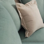 Γωνιακός καναπές δεξιά γωνία Romantic pakoworld ύφασμα Ciel-Cream 290x235x95εκ - Image 12