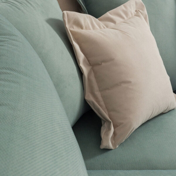 Γωνιακός καναπές δεξιά γωνία Romantic pakoworld ύφασμα Ciel-Cream 290x235x95εκ - Image 12