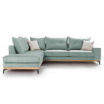 Γωνιακός καναπές δεξιά γωνία Luxury II pakoworld ύφασμα ciel-cream 290x235x95εκ - Image 5