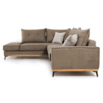 Γωνιακός καναπές δεξιά γωνία Luxury II pakoworld ύφασμα mocha-cream 290x235x95εκ - Image 6