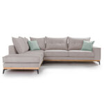 Γωνιακός καναπές δεξιά γωνία Luxury II pakoworld ύφασμα elephant-ciel 290x235x95εκ - Image 5