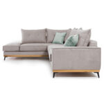 Γωνιακός καναπές δεξιά γωνία Luxury II pakoworld ύφασμα elephant-ciel 290x235x95εκ - Image 6