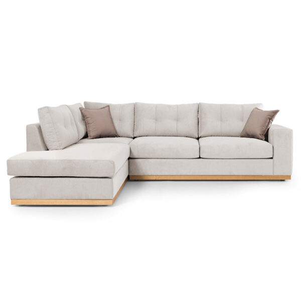Γωνιακός καναπές δεξιά γωνία Boston pakoworld ύφασμα cream-mocha 280x225x90εκ - Image 5