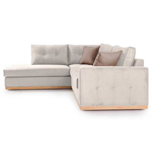 Γωνιακός καναπές δεξιά γωνία Boston pakoworld ύφασμα cream-mocha 280x225x90εκ - Image 6
