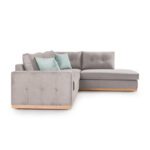 Γωνιακός καναπές αριστερή γωνία Boston pakoworld ύφασμα elephant-ciel 280x225x90εκ - Image 6