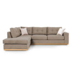 Γωνιακός καναπές δεξιά γωνία Boston pakoworld ύφασμα mocha-cream 280x225x90εκ - Image 5