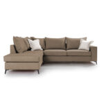 Γωνιακός καναπές δεξιά γωνία Romantic pakoworld ύφασμα mocha-cream 290x235x95εκ - Image 5