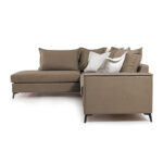 Γωνιακός καναπές δεξιά γωνία Romantic pakoworld ύφασμα mocha-cream 290x235x95εκ - Image 6