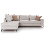 Γωνιακός καναπές δεξιά γωνία Romantic pakoworld ύφασμα cream-mocha 290x235x95εκ - Image 5