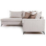 Γωνιακός καναπές δεξιά γωνία Romantic pakoworld ύφασμα cream-mocha 290x235x95εκ - Image 6