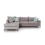Γωνιακός καναπές δεξιά γωνία Romantic pakoworld ύφασμα elephant-ciel 290x235x95εκ - Image 5