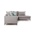 Γωνιακός καναπές δεξιά γωνία Romantic pakoworld ύφασμα elephant-ciel 290x235x95εκ - Image 6