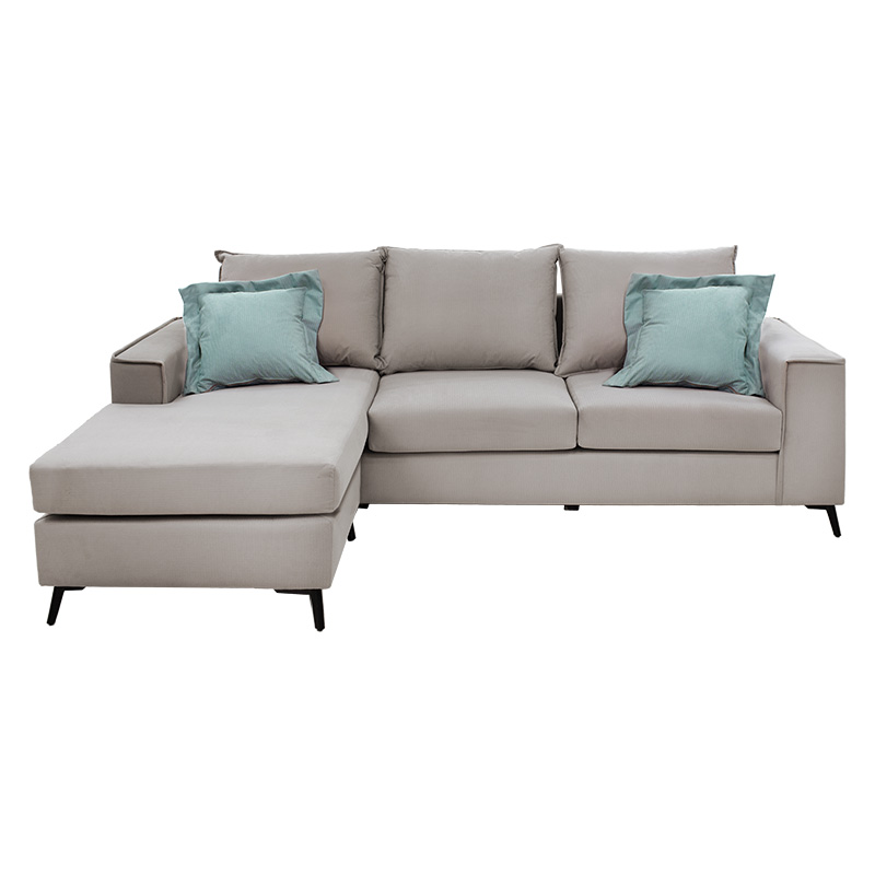 168-000039-1 Γωνιακός καναπές Fabulous pakoworld αναστρέψιμος ύφασμα elephant-ciel 240x165x95εκ - Image 8