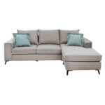 Γωνιακός καναπές Fabulous pakoworld αναστρέψιμος ύφασμα elephant-ciel 240x165x95εκ - Image 9