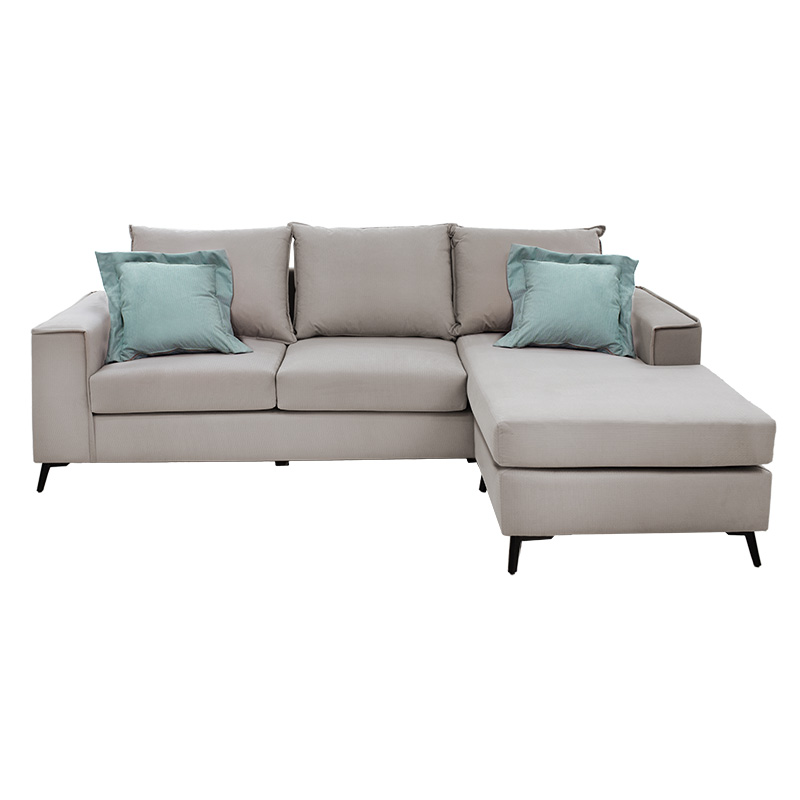 168-000039-2 Γωνιακός καναπές Fabulous pakoworld αναστρέψιμος ύφασμα elephant-ciel 240x165x95εκ - Image 9