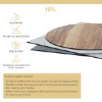Επιφάνεια τραπεζιού Fervor pakoworld HPL ivory 70x70εκ πάχους 12mm - Image 3