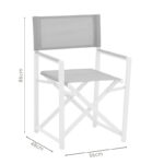 Πολυθρόνα σκηνοθέτη Mabu pakoworld λευκό αλουμίνιο 56x48x86εκ - Image 8
