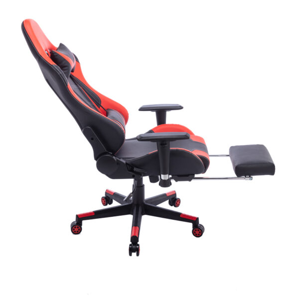 Καρέκλα γραφείου gaming Zeldo pakoworld pu μαύρο-κόκκινο 66x56x135εκ - Image 4