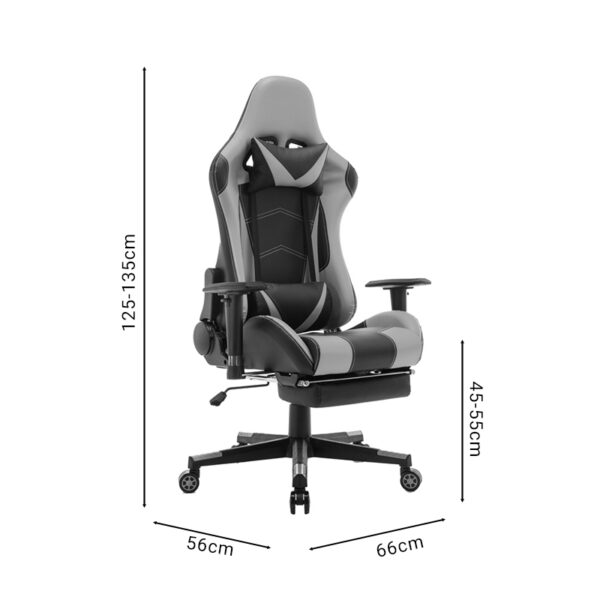 Καρέκλα γραφείου gaming Zeldo pakoworld pu μαύρο-κόκκινο 66x56x135εκ - Image 8