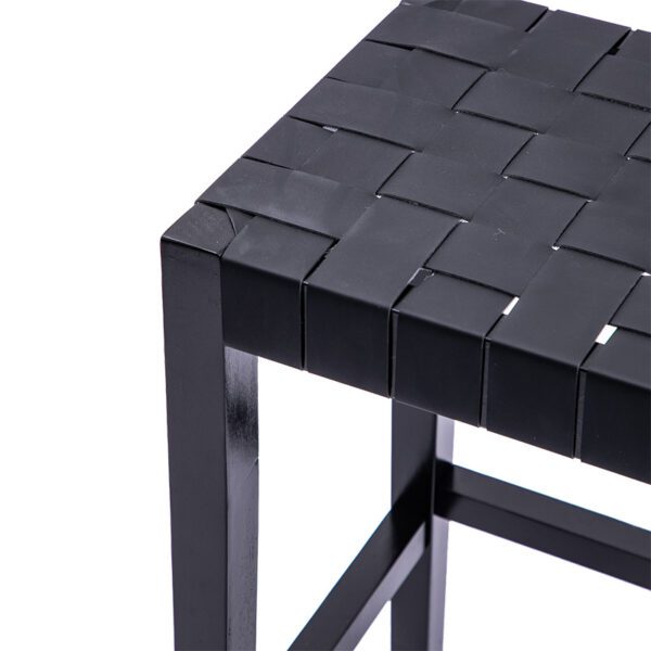 Σκαμπό Ridley pakoworld ξύλο-pu μαύρο 51x34x61.5εκ - Image 4