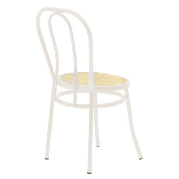 Καρέκλα Βιέννης pakoworld pe rattan μπεζ-μέταλλο εκρού - Image 2