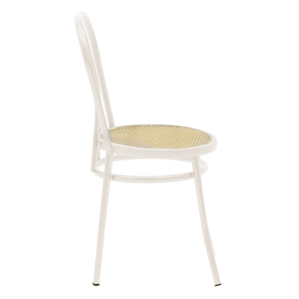 Καρέκλα Βιέννης pakoworld pe rattan μπεζ-μέταλλο εκρού - Image 3