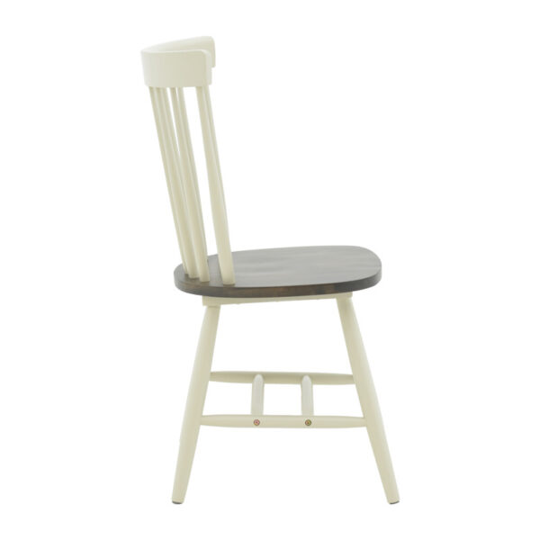 Καρέκλα Larus pakoworld φυσικό ξύλo rubberwood ανθρακί-λευκό 50x49x90εκ. - Image 2