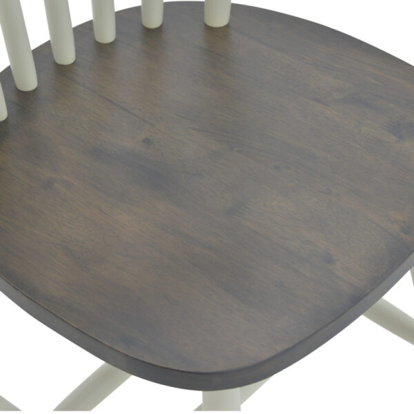 Καρέκλα Larus pakoworld φυσικό ξύλo rubberwood ανθρακί-λευκό 50x49x90εκ. - Image 4
