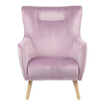 Πολυθρόνα Insicive pakoworld βελούδο σάπιο μήλο-φυσικό πόδι 72x89x105εκ - Image 3