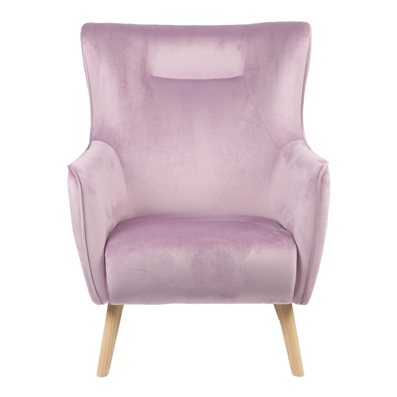 255-000051-2 Πολυθρόνα Insicive pakoworld βελούδο σάπιο μήλο-φυσικό πόδι 72x89x105εκ - Image 3