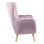 Πολυθρόνα Insicive pakoworld βελούδο σάπιο μήλο-φυσικό πόδι 72x89x105εκ - Image 4