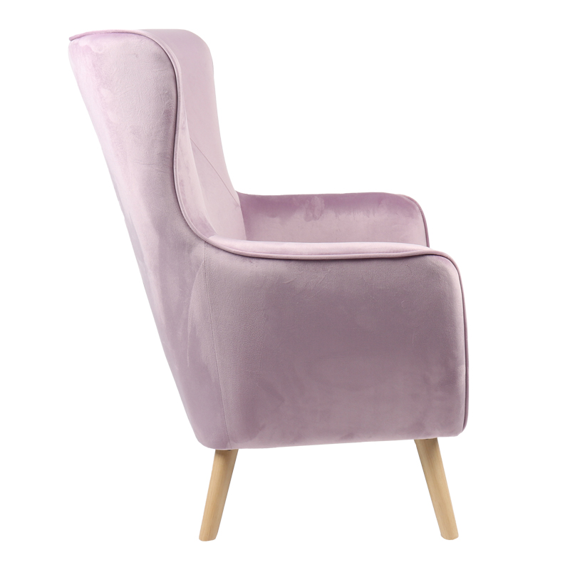 255-000051-3 Πολυθρόνα Insicive pakoworld βελούδο σάπιο μήλο-φυσικό πόδι 72x89x105εκ - Image 4