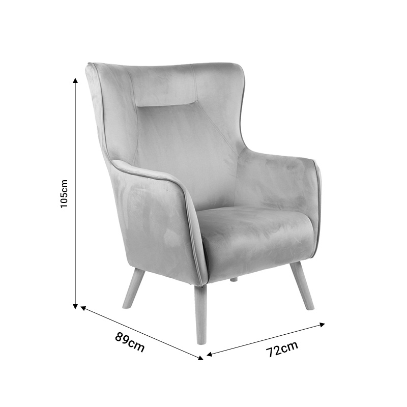 255-000051-4 Πολυθρόνα Insicive pakoworld βελούδο σάπιο μήλο-φυσικό πόδι 72x89x105εκ - Image 5