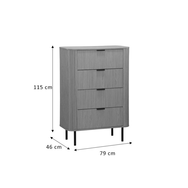 Συρταριέρα Scandi pakoworld με 4 συρτάρια φυσικό 79x46x115εκ - Image 5