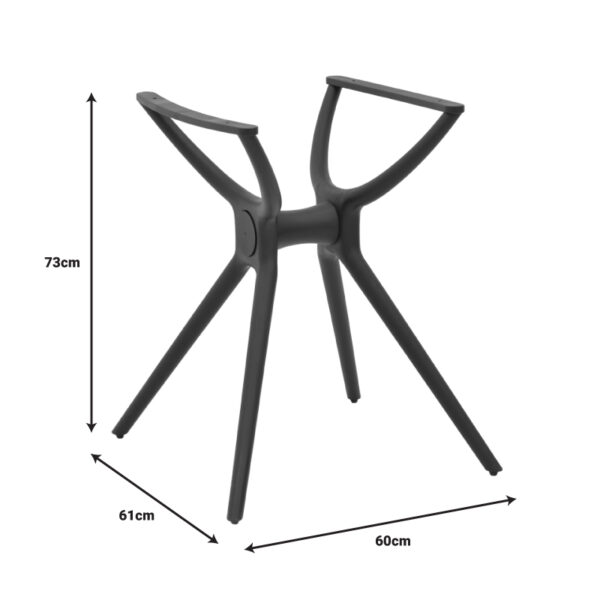 Βάση τραπεζιού Herno pakoworld λευκό pp 60x61x73εκ - Image 4