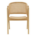Πολυθρόνα Wenzy pakoworld φυσικό Rattan - μασίφ ξύλο toon 58x58x82εκ - Image 4