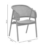 Πολυθρόνα Wenzy pakoworld φυσικό Rattan - μασίφ ξύλο toon 58x58x82εκ - Image 9