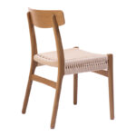 Καρέκλα Safal pakoworld oak δρυς ξύλο-έδρα εκρού σχοινί 51x50x78εκ - Image 2