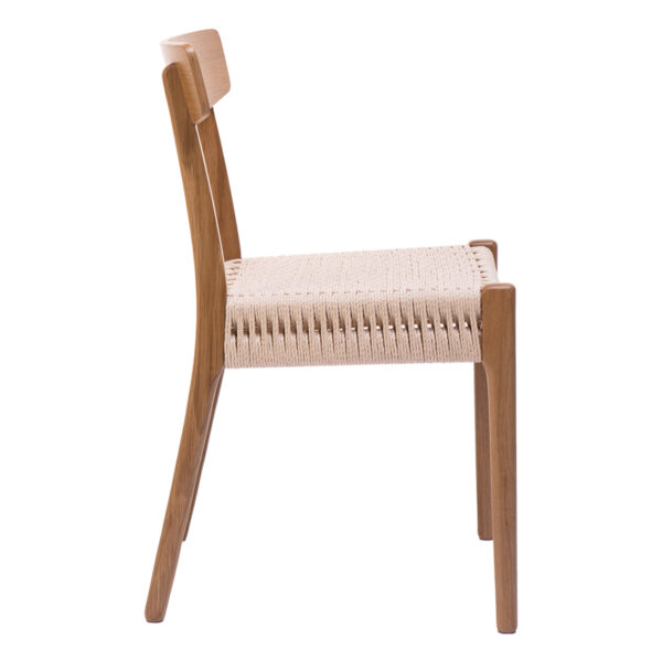 Καρέκλα Safal pakoworld oak δρυς ξύλο-έδρα εκρού σχοινί 51x50x78εκ - Image 3