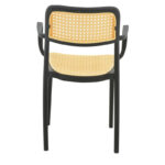 Πολυθρόνα Westley pakoworld pp φυσικό-μαύρο 58x47x81εκ - Image 5
