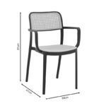Πολυθρόνα Westley pakoworld pp φυσικό-μαύρο 58x47x81εκ - Image 8