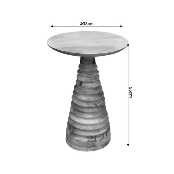 Βοηθητικό τραπέζι Souler Inart φυσικό μασίφ mango ξύλο Φ38x56εκ - Image 4